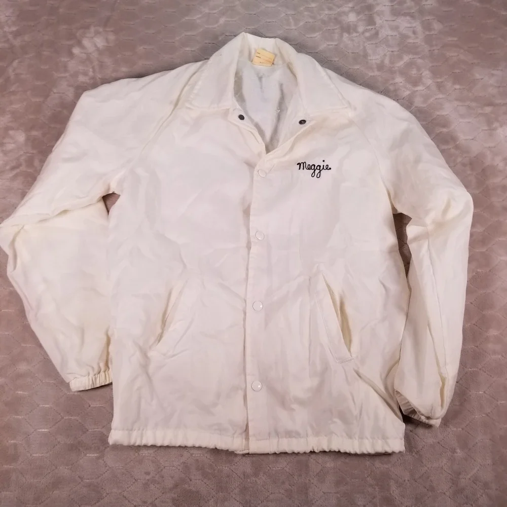 VTG Chalk Line Button Down Coaches Jacket Chain Stitched Customized See Pix Sz S